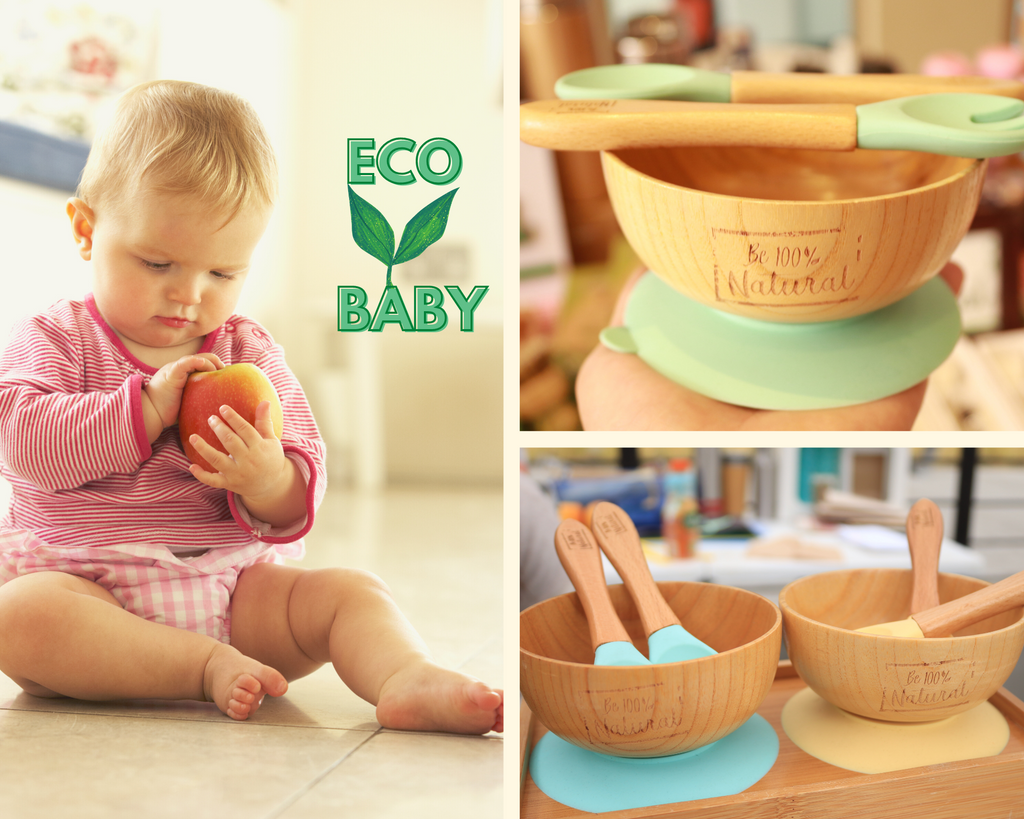 Bamboo baby & toodler set (3 pcs.) Ecofriendly and antimicrobial materials, excellent option for babies and toddlers.